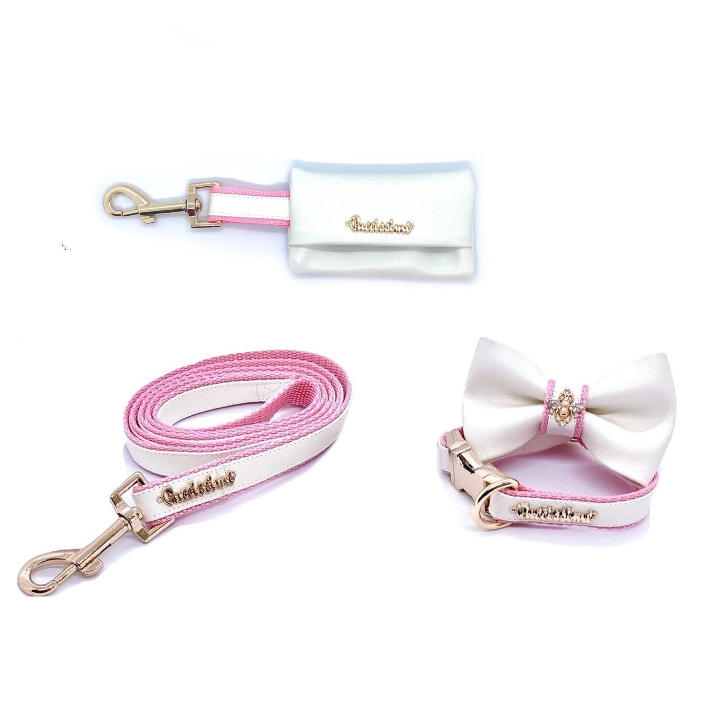 My Baby Girl Collar, Leash, Bow Tie, & Poop Bag Set
