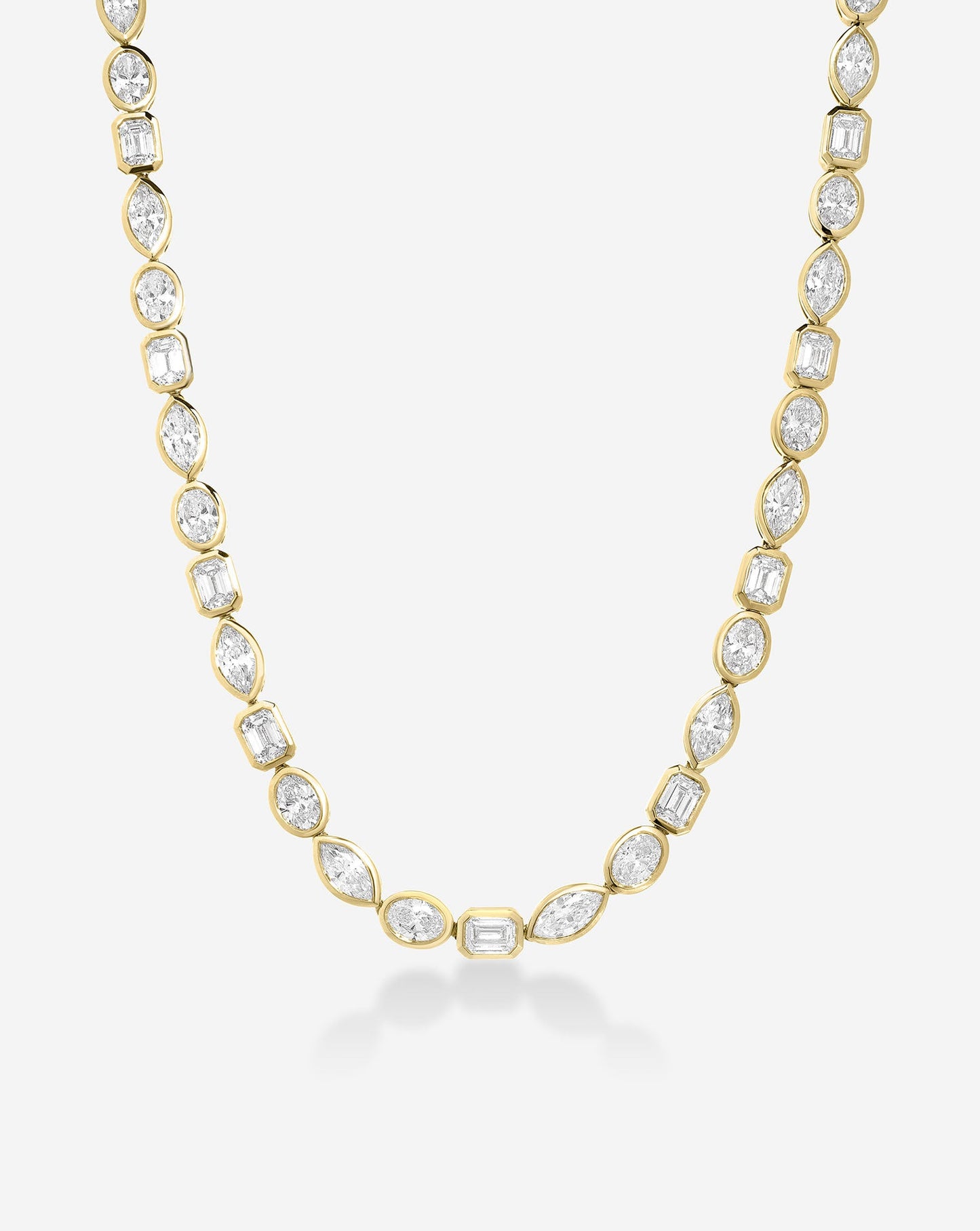 Bezel Mixed Shapes Tennis Necklace