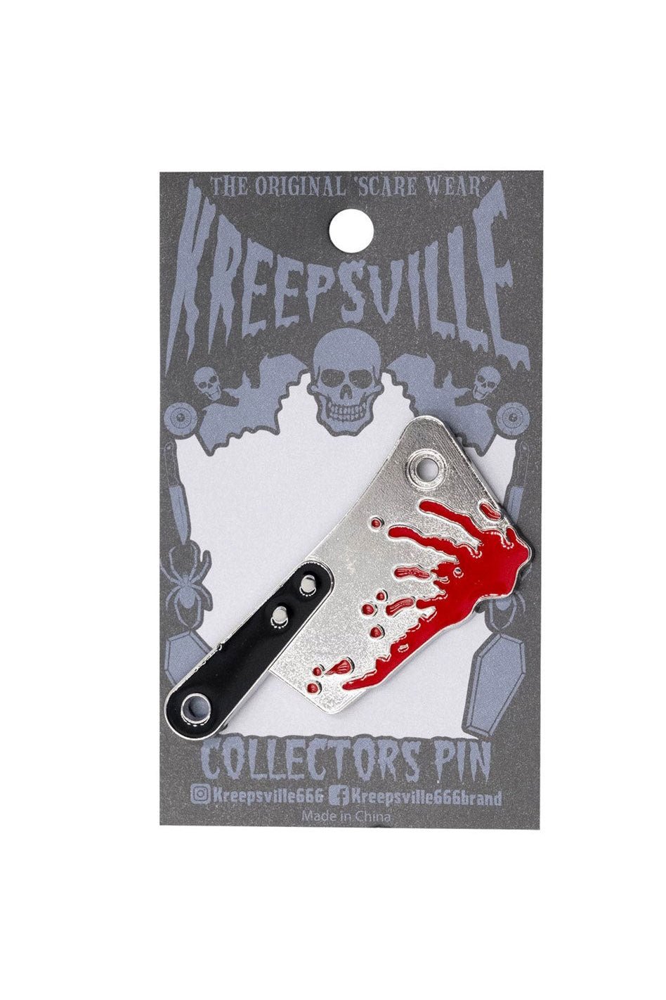 Cleaver Blood Splatter Enamel Pin
