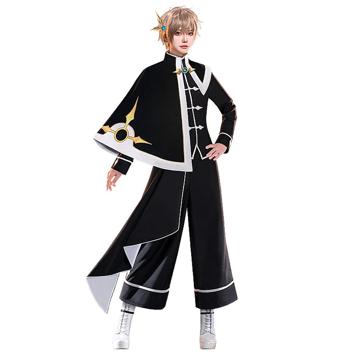 【In Stock】DokiDoki-R Anime Card Captor Sakura Cosplay Syaoran Li Costume Black And White Suit