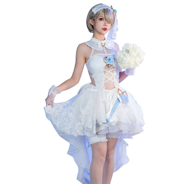 【In Stock】DokiDoki-R Game Honkai Impact 3 Cosplay Rita Vow of Roses Costume Wedding Dress