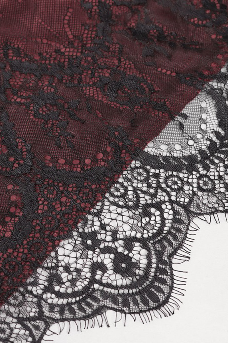 Blood Burgundy Beaded Goth Dress