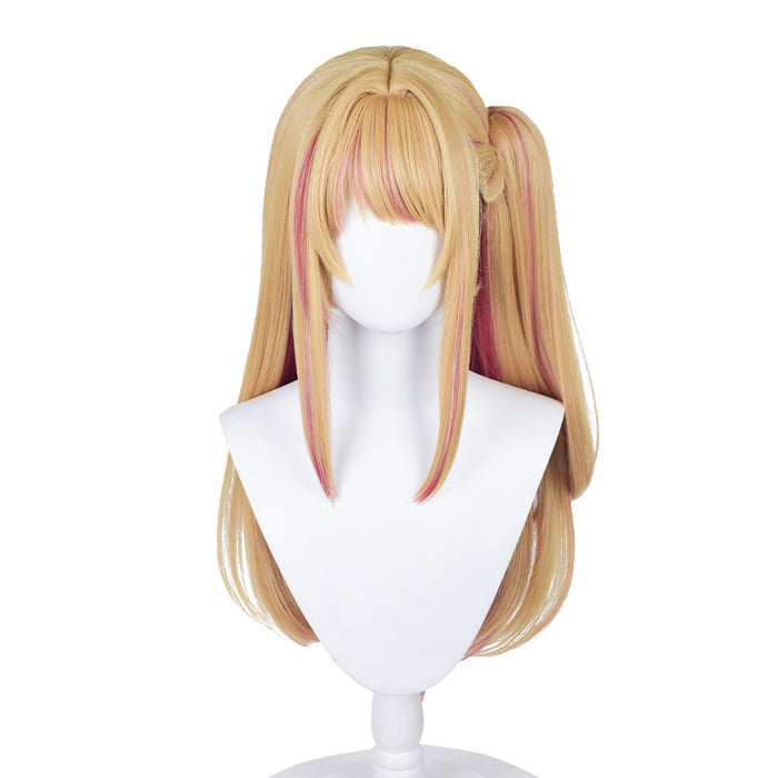 【Ready For Ship】DokiDoki Anime Oshi no Ko Cosplay Hoshino Rubii Wig Long Straight Yellow Pink Hair