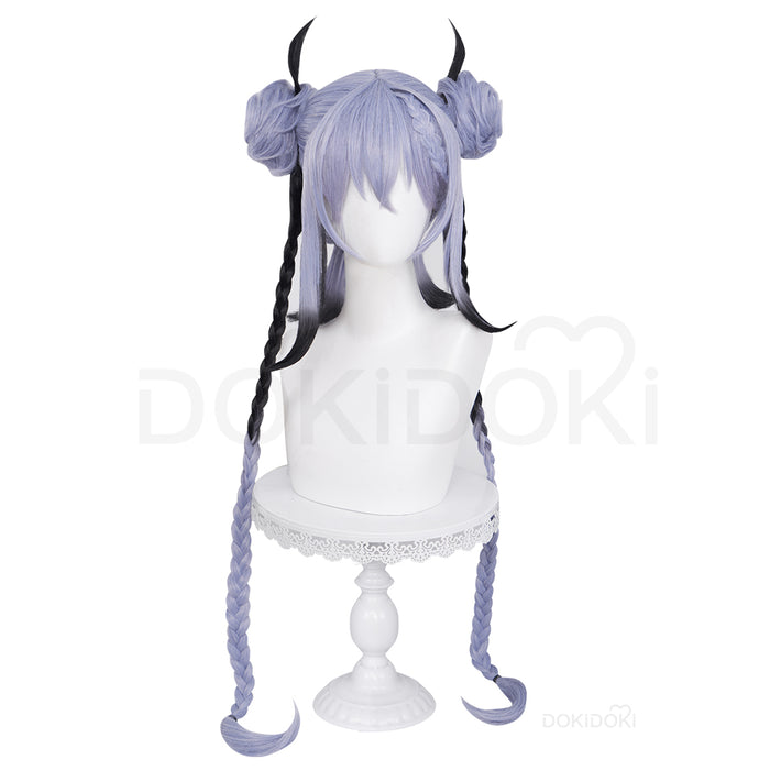 【Ready For Ship】DokiDoki Game Genshin Impact M Cosplay Wig Long Purple Black Gothic girl