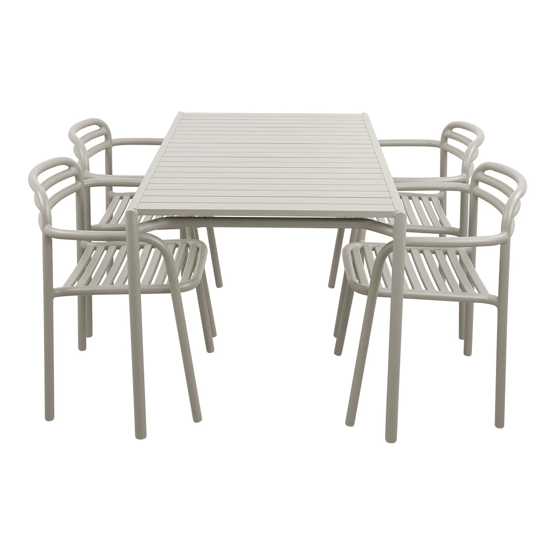 Bliss Rectangular Dining Table Set w/ Armchairs