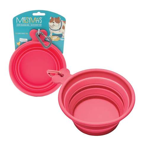 Messy Mutts Silicone Collapsible Bowl - Red