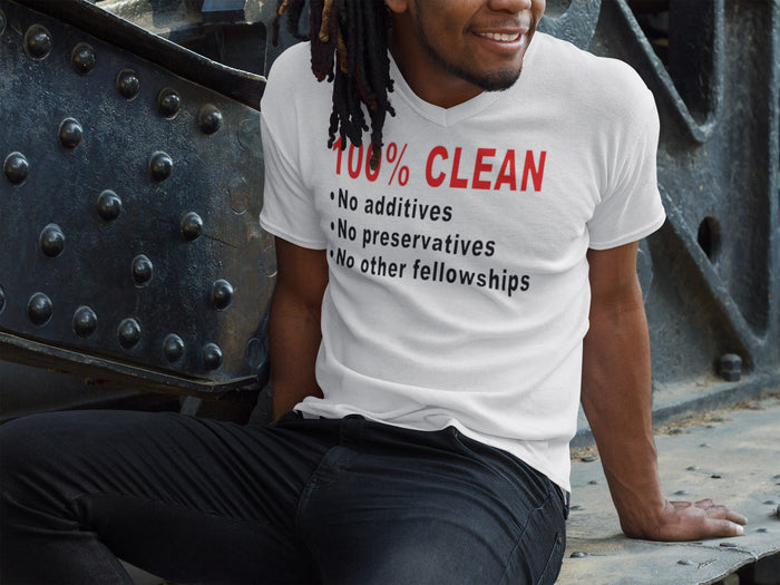 100% Clean V.2 dtg V-Neck Tee