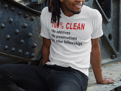 100% Clean V.2 dtg V-Neck Tee