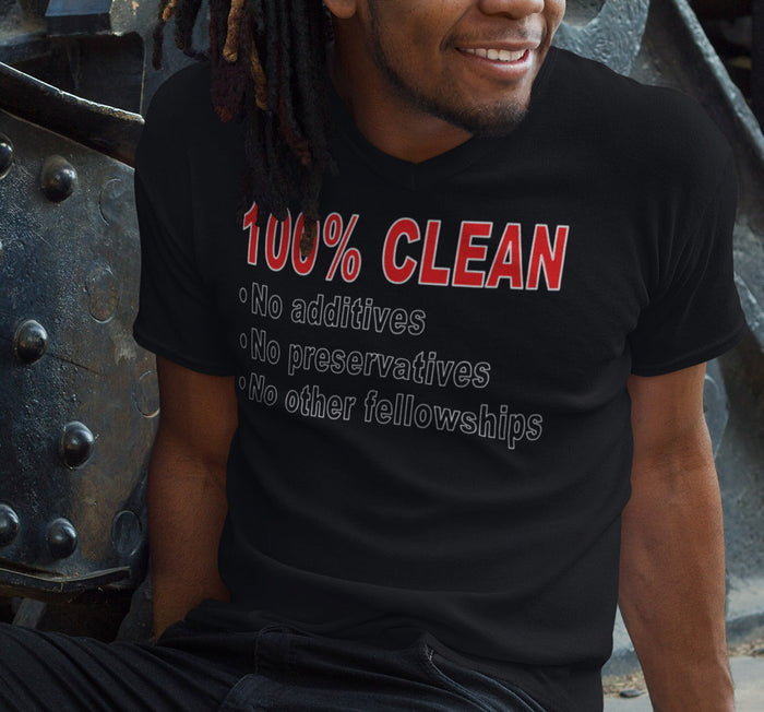 100% Clean V.2 dtg V-Neck Tee
