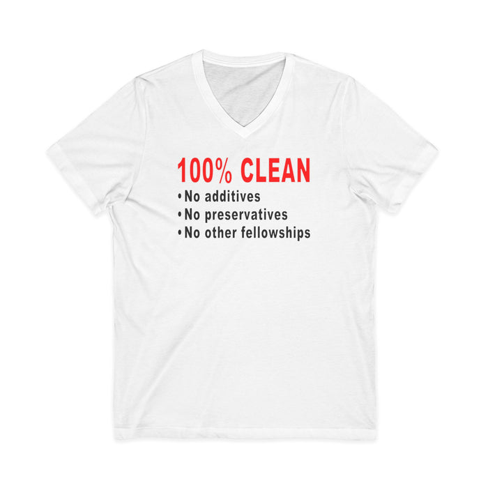 100% Clean V.2  dtg V-Neck Tee
