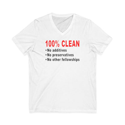100% Clean V.2  dtg V-Neck Tee