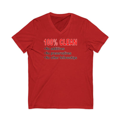 100% Clean V.2  dtg V-Neck Tee