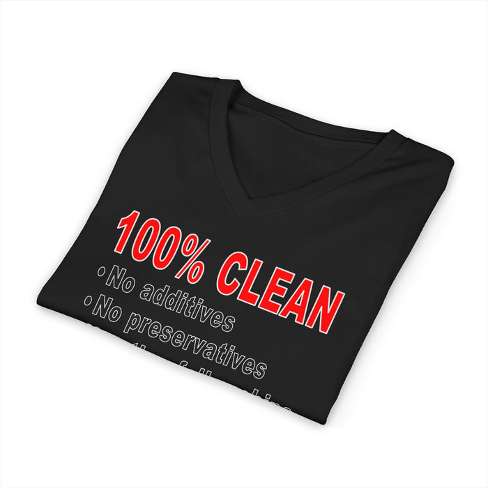 100% Clean V.2  dtg V-Neck Tee