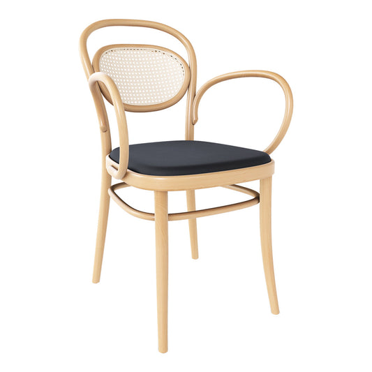 Armchair 20 - Cane Back & Seat Upholstered - Beech Frame