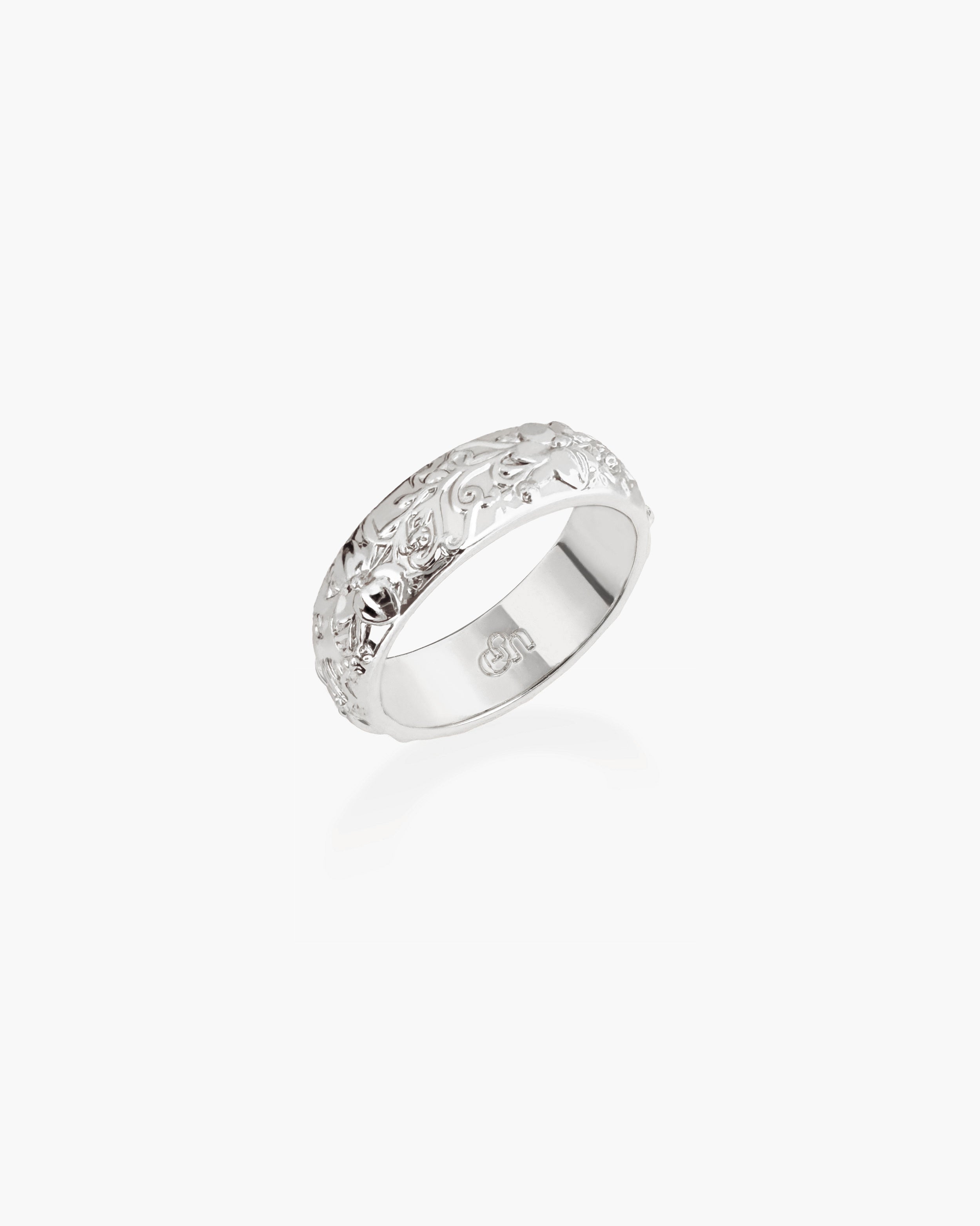 Serenade of Orchid Ring in Silver