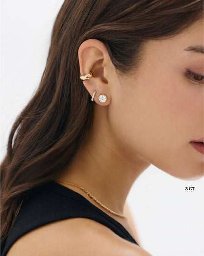 Bezel Round Lab Diamond Studs
