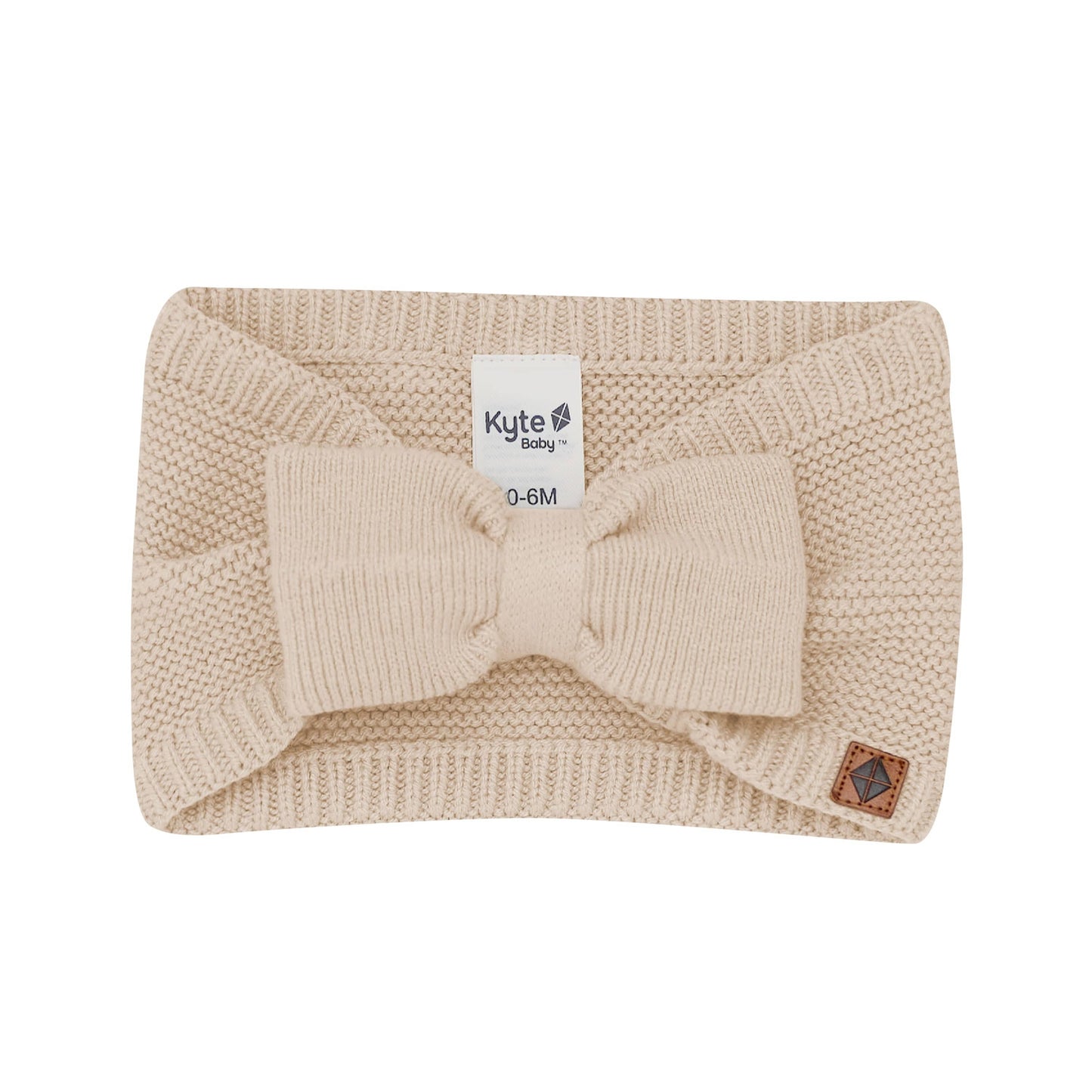 Chunky Knit Adult Bow Headband in Almond