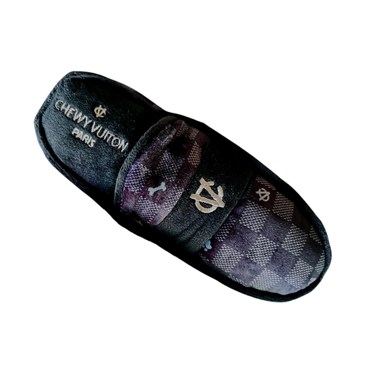 Haute Diggity Dog - Black Checker Chewy Vuiton Loafer Squeaker Dog Toy