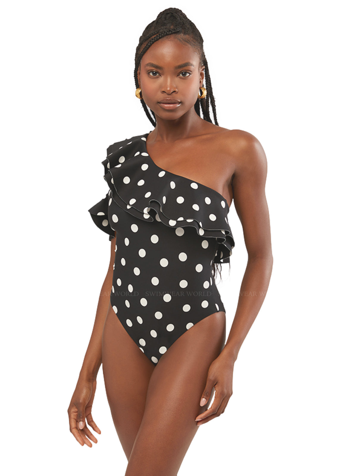 Ruffle Asymmetrical One Piece