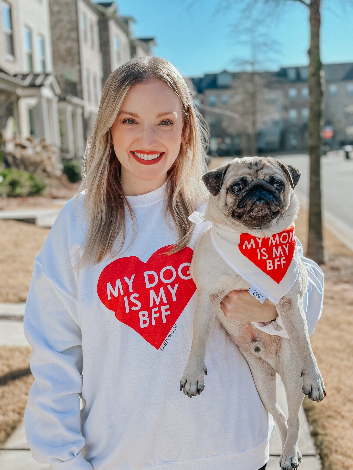 Bundle - BFF Valentine's Sweatshirt & Bandana (RED)