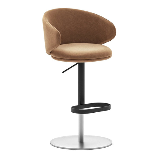 Belle Bar Stool - Swivel Disc Base w/ Gas Lift - Upholstered