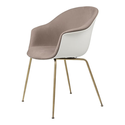Bat Dining Chair - Antique Brass Conic Base - Front Upholstered