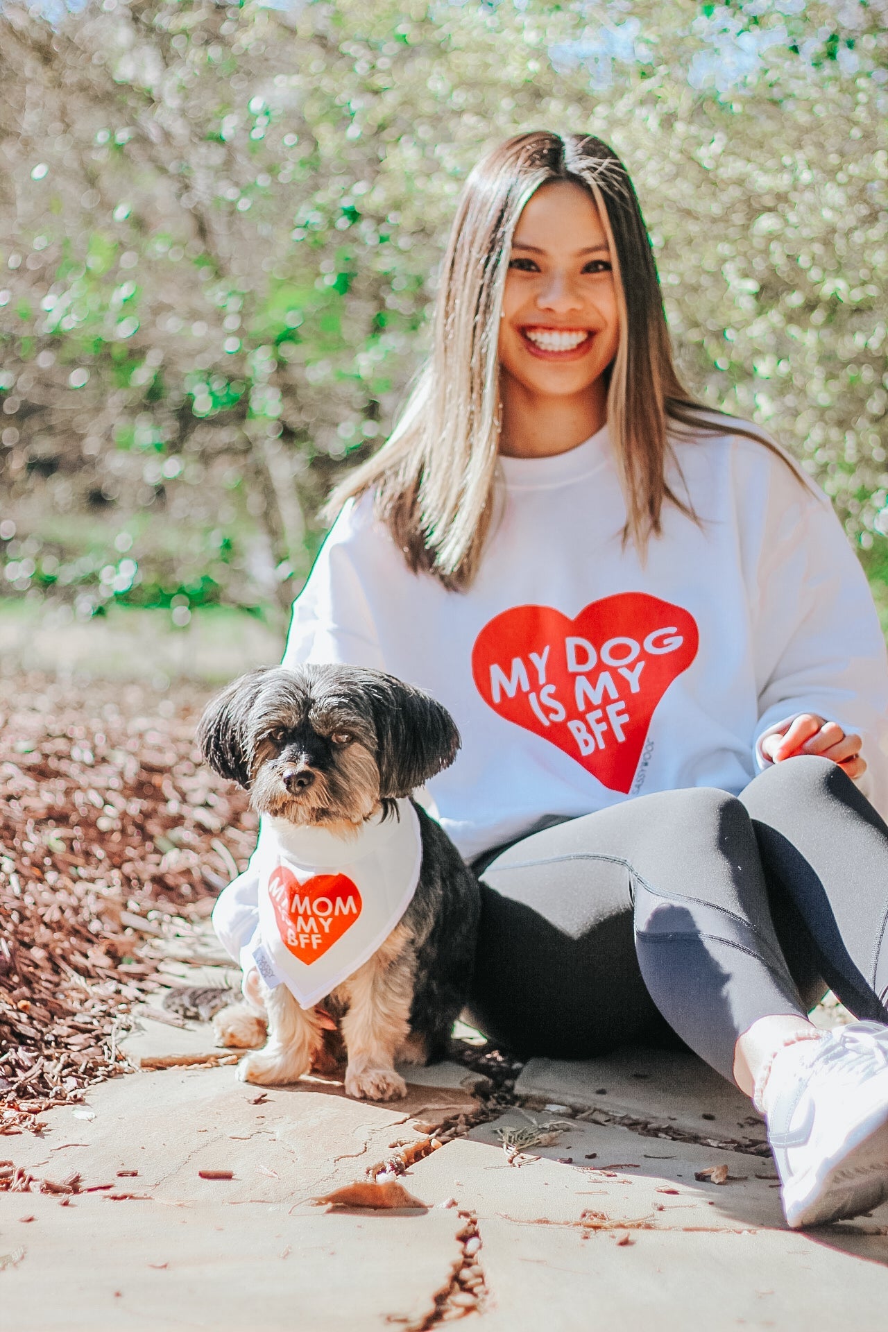 Bundle - BFF Valentine's Sweatshirt & Bandana (RED)