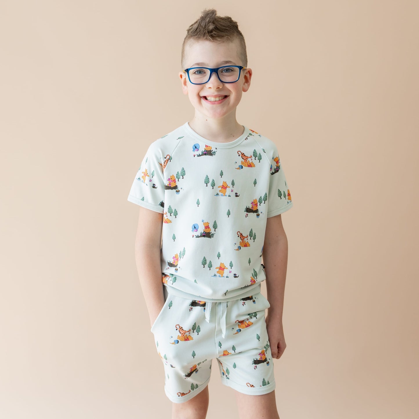 Short Sleeve Jogger Set in Winnie the Pooh Hundred Acre Wood