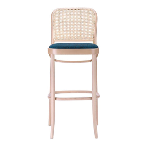 Barstool 811 - Cane Back & Seat Upholstered - Beech Frame