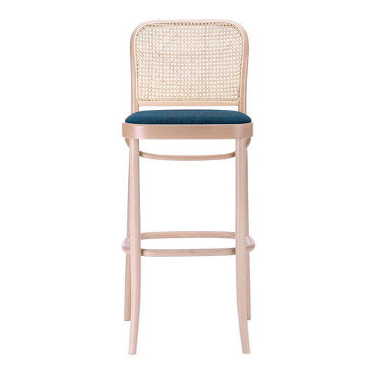 Barstool 811 - Cane Back & Seat Upholstered - Beech Frame