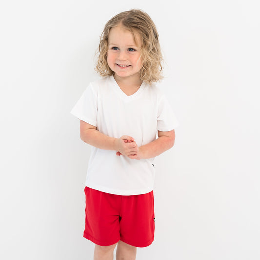 Drawstring Short in Cardinal