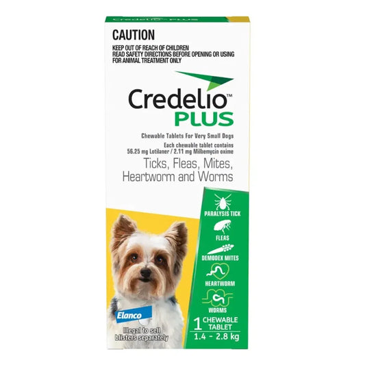 Credelio Plus - for Very Small Dogs 1.4 - 2.8 kg Yellow