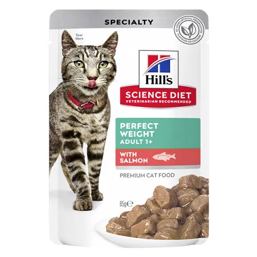 Hill's Science Diet - Adult Perfect Weight Salmon Cat Food Pouches 85gmX12
