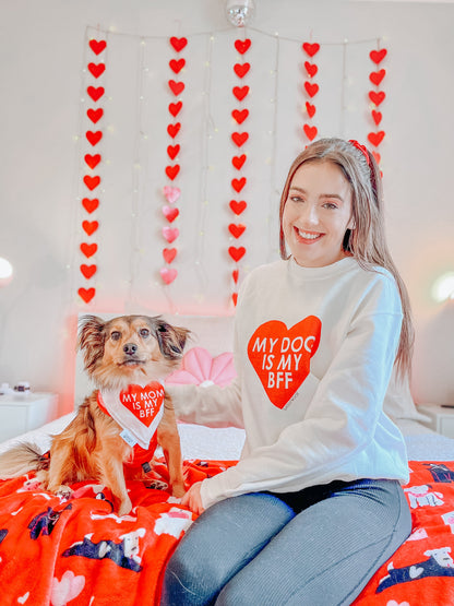 Dog Bandana - My Mom is my BFF (RED)