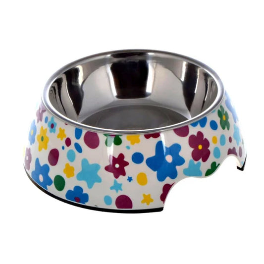 Lepets - Mellamine Pet Bowl - Floral - Large