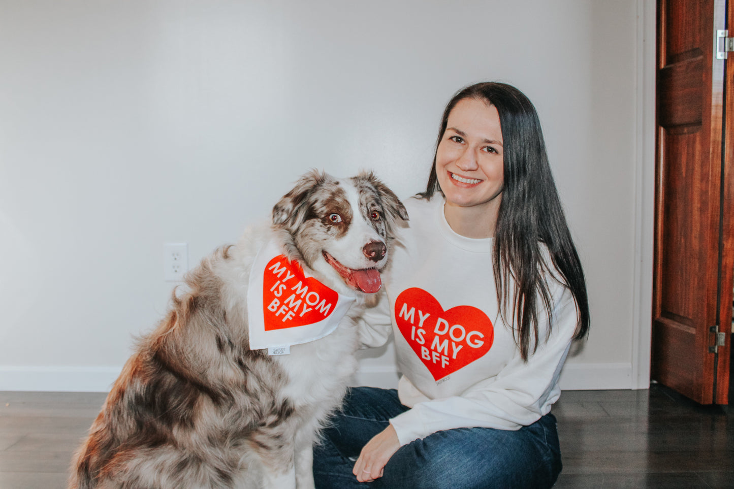 Dog Bandana - My Mom is my BFF (RED)