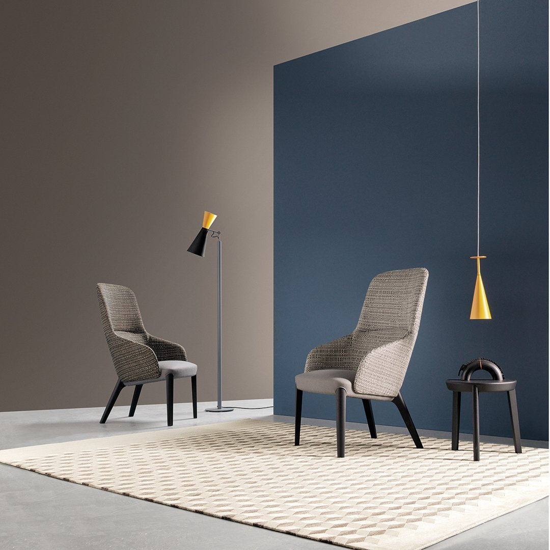 Bellevue 08 Bergere Armchair with 4 Wooden Legs - Ash Frame
