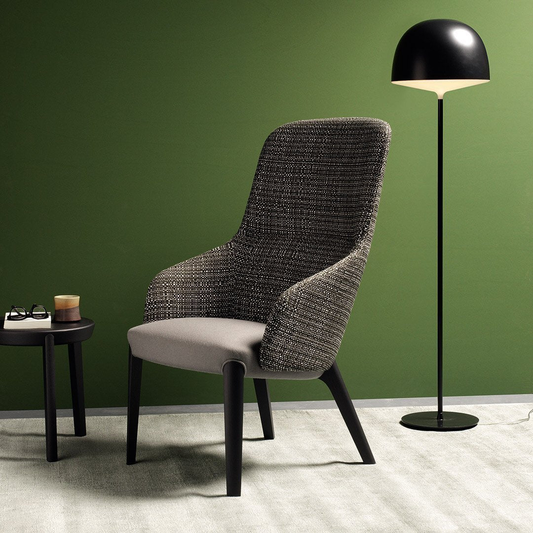 Bellevue 08 Bergere Armchair with 4 Wooden Legs - Ash Frame