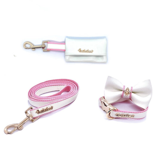 My Baby Girl Collar, Leash, Bow Tie, & Poop Bag Set