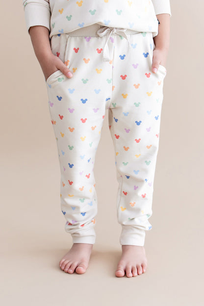 Long Sleeve Jogger Set in Pastel Mickey Mouse