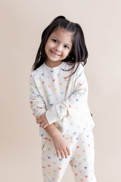 Long Sleeve Jogger Set in Pastel Mickey Mouse