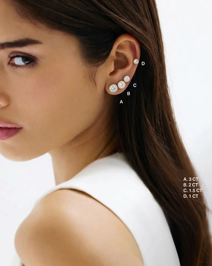 Bezel Round Lab Diamond Studs