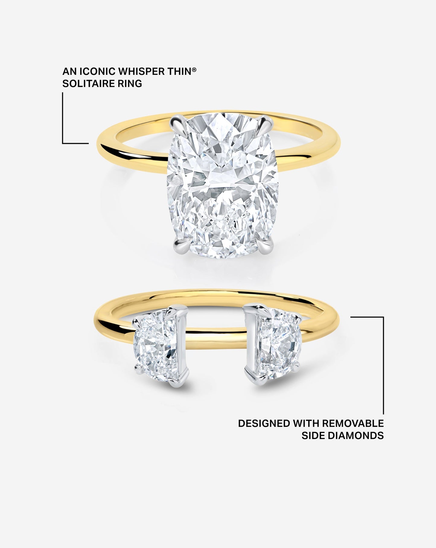 3.68 Cushion Lab Diamond in Whisper Thin® Embrace