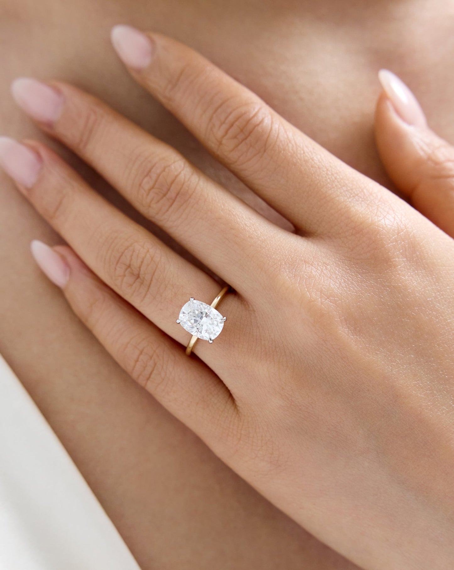 3.68 Cushion Lab Diamond in Whisper Thin® Embrace