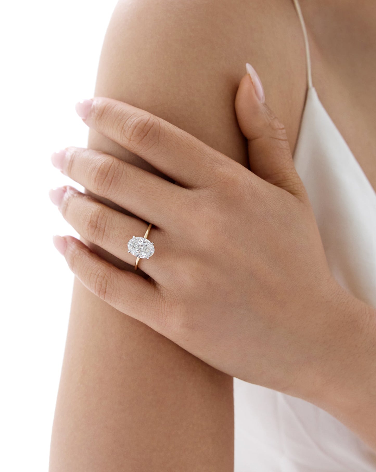 4.06 Oval Lab Diamond in Whisper Thin® Embrace