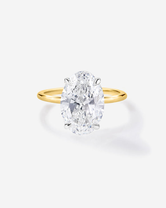 3.10 Oval Lab Diamond in Whisper Thin® Hidden Halo