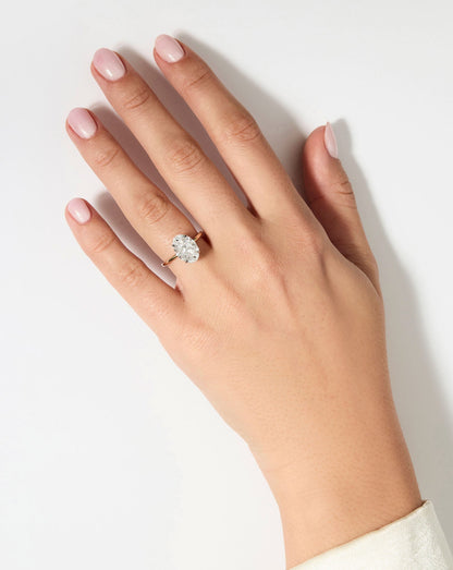3.49 Oval Lab Diamond in Whisper Thin® Hidden Halo