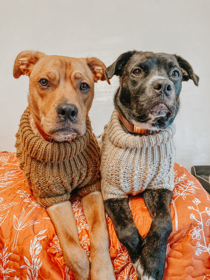 Pet Cable Knit Sweater - Brown