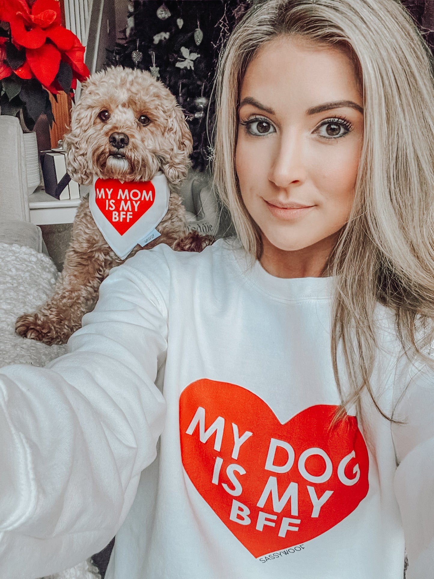 Dog Bandana - My Mom is my BFF (RED)