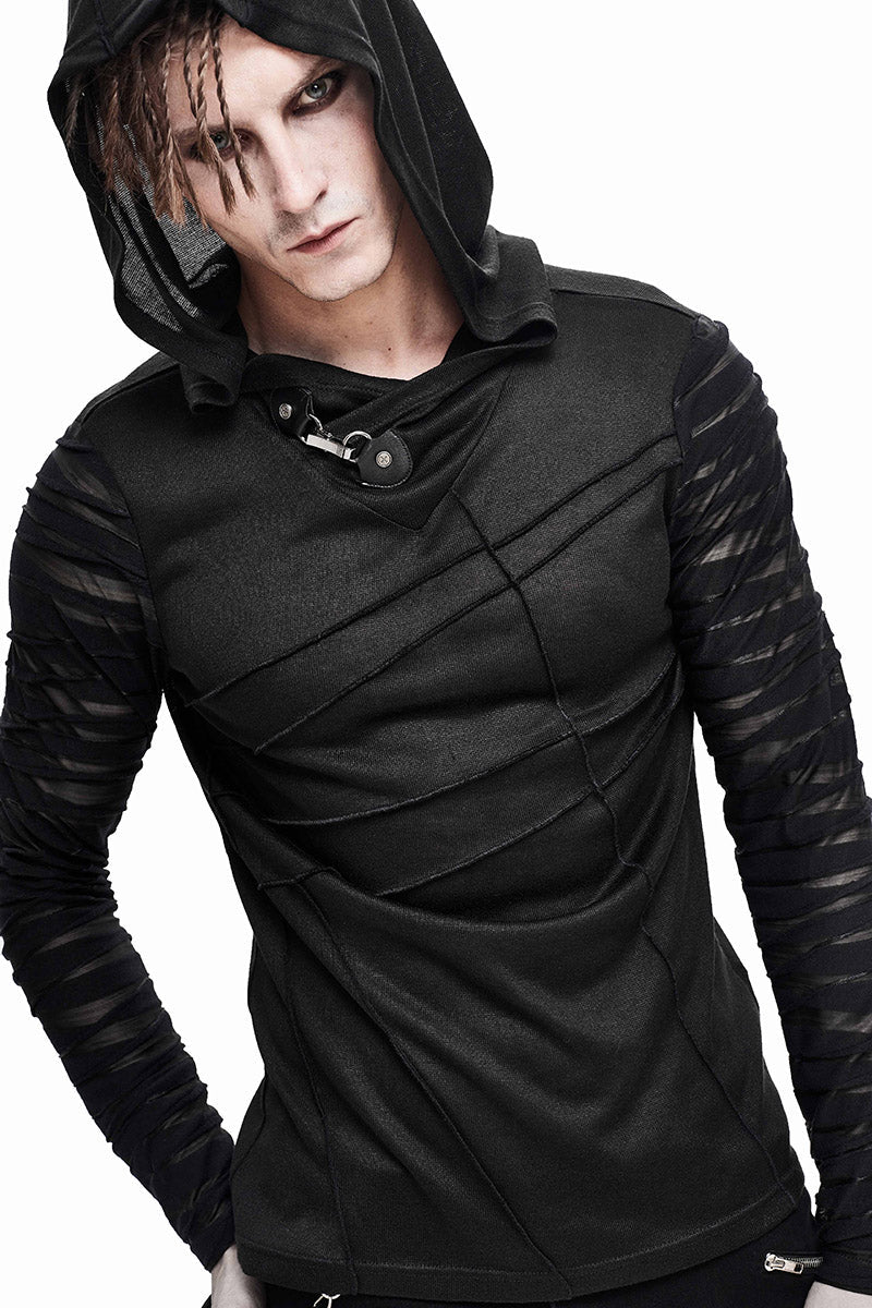 Bandages Hooded Long Sleeve Shirt